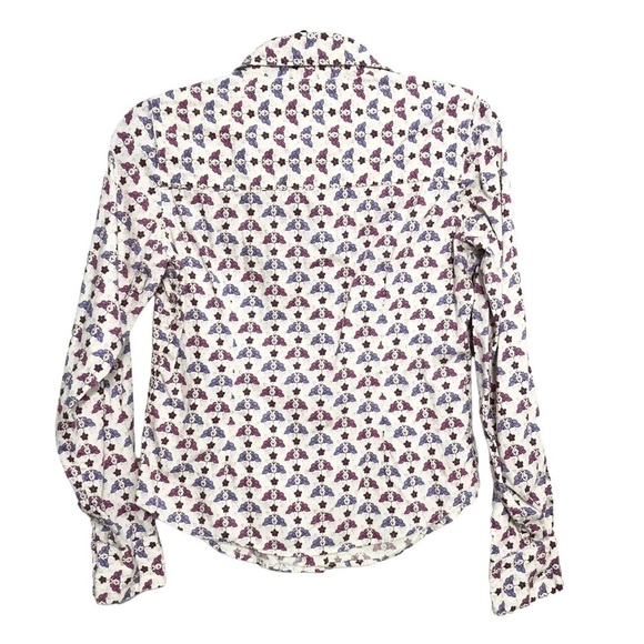 COPY - Steve & Barry's Womens Floral Pink Purple Long Sleeve Button Down Top Sh… - Picture 2 of 3